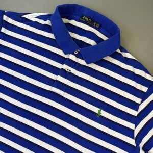 Polo Ralph Lauren Men's Short Sleeve Short Size XLT Blue White Black Striped